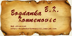 Bogdanka Komnenović vizit kartica